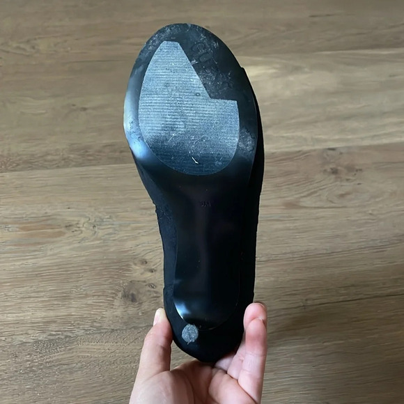 Guess Black Kadre2 Rhinestone Mesh Bootie Pump Heels Size 8 - Picture 8 of 16